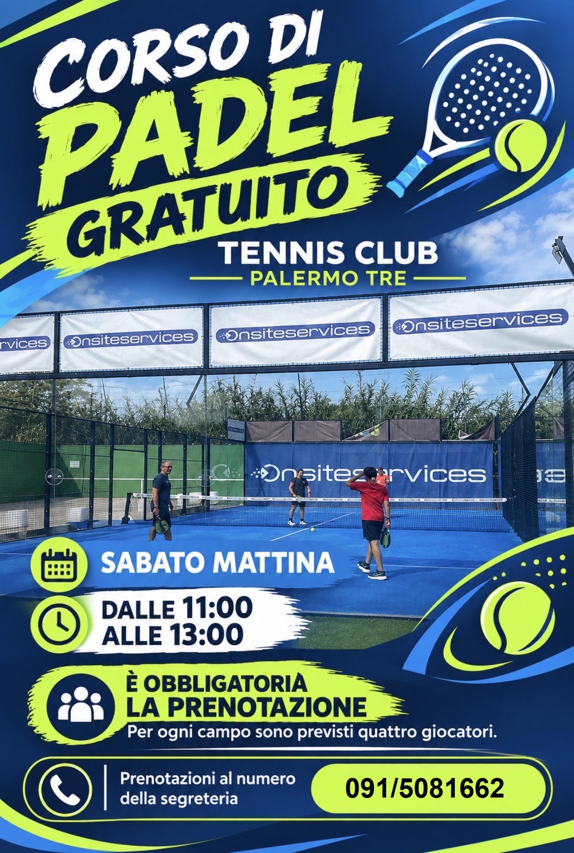 CORSO DI TENNIS GRATUITO 